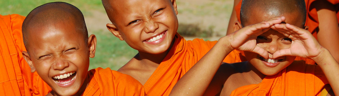 Header: Laughing young monks